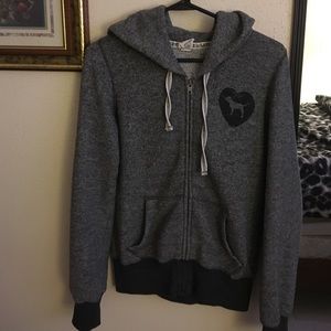 Pink vs grey and black hoodie