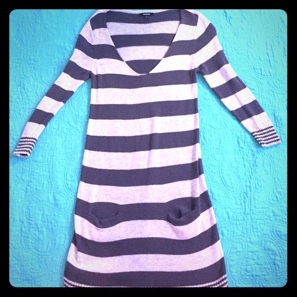 Gray striped sweater dress!