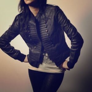 JOHN VARVATOS CONVERSE Military Leather Jacket XS