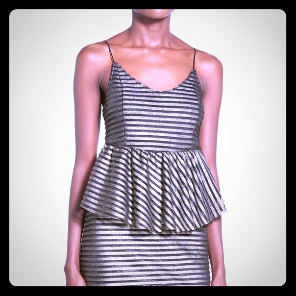 Storee Striped Peplum Tank