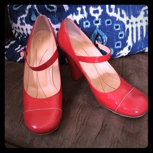 Kate Spade poppy colored mary janes