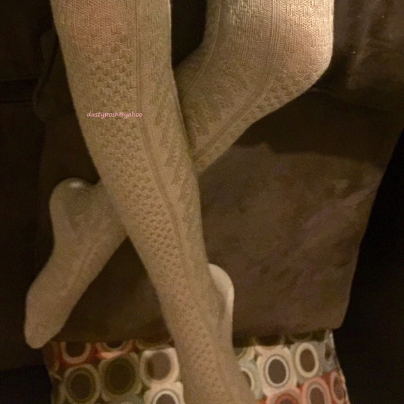 Soft Cable Knit Over The Knee Socks Thigh High OTK - Picture 3 of 4