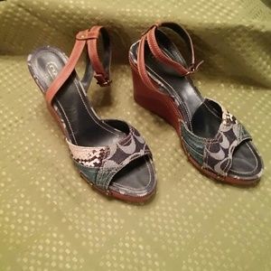 Authentic Coach Platform Wedge 4" Shoes 8B