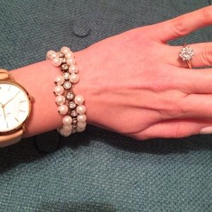 Adorable J.Crew rhinestone and pearl bracelet