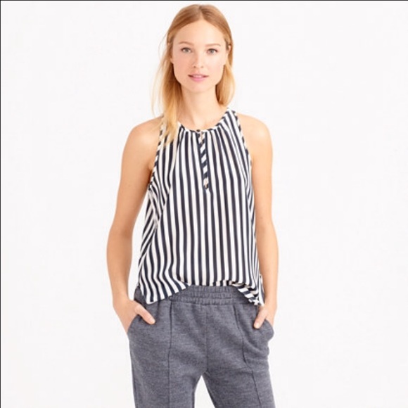 J. Crew Stripe Silk Tank