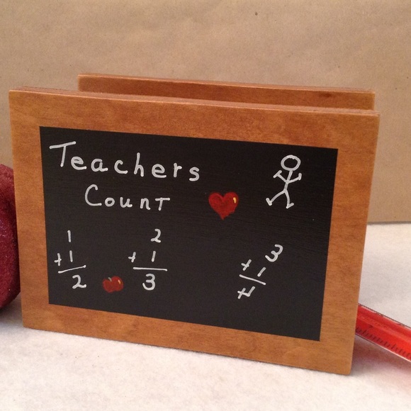 Other - " TEACHERS COUNT" WOOD DESKTOP FILE-NEW
