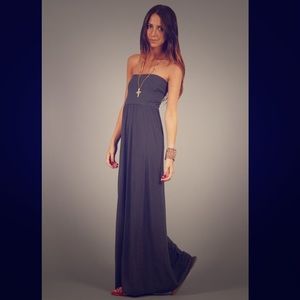 Splendid - Navy Maxi Strapless Dress - Size XS