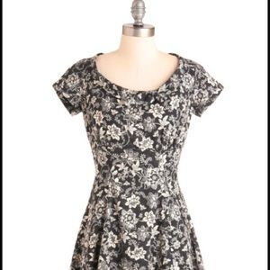 On the Job Dress in Black Blossoms Modcloth