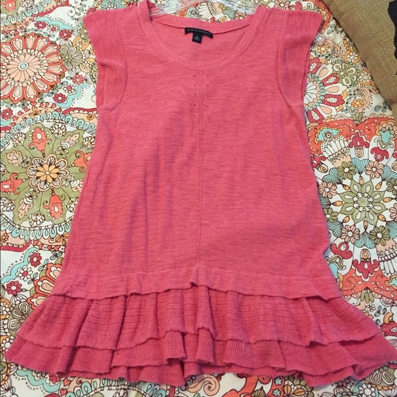 Banana Republic Ruffle Hem Flutter Sleeve Knit Top