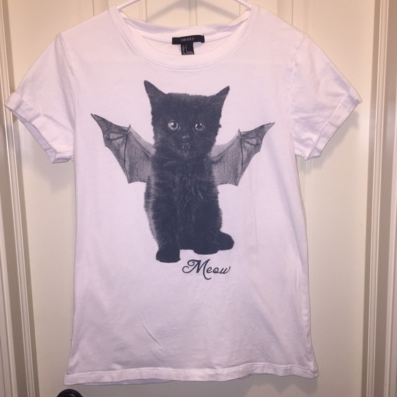 Forever 21 Cat w/ Bat Wings Shirt