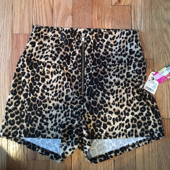 Akira Zipper Front Cheetah High Waisted Shorts