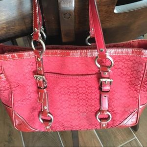 Red authentic coach bag