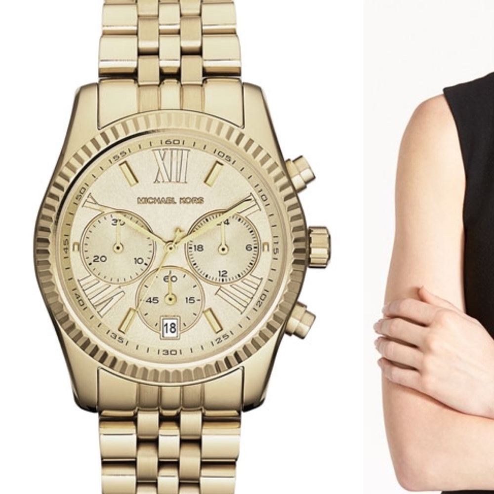 Michael Kors gold lexington chronograph watch - Picture 5 of 8