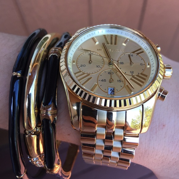 Michael Kors gold lexington chronograph watch - Picture 3 of 8