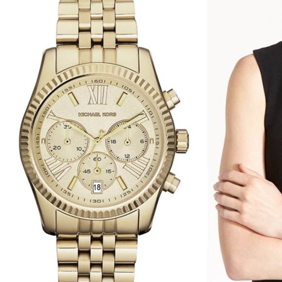 Michael Kors gold lexington chronograph watch - Picture 5 of 8