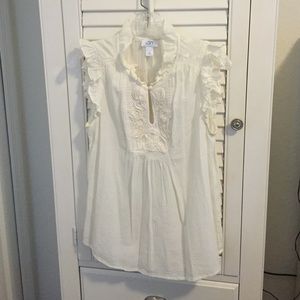 Beautiful Cream Embroidered Shirt (XS)