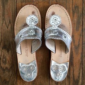 Jack Rogers silver classic sandals