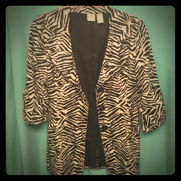 Zebra print quarter length sleeve coat