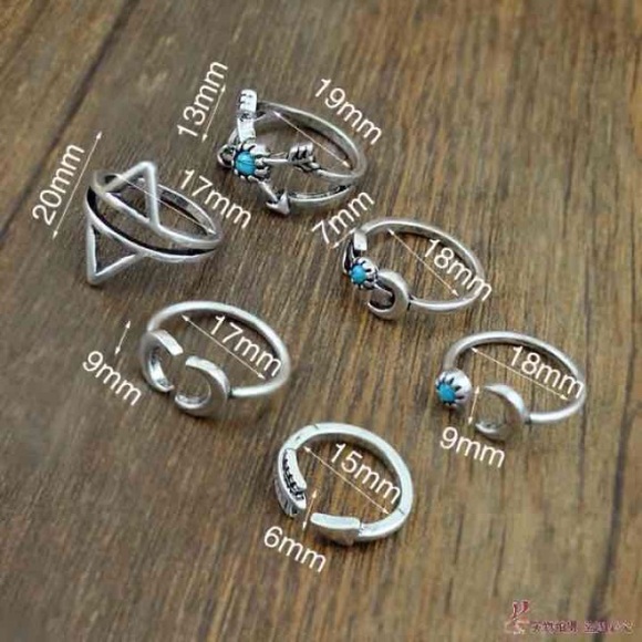 6 Pcs Boho Midi Ring Set - Picture 3 of 4