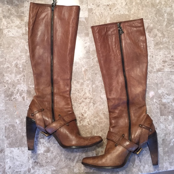 Modern Vintage brown leather boots Size 37.5 7.5 - Picture 2 of 4