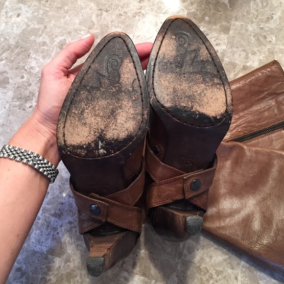 Modern Vintage brown leather boots Size 37.5 7.5 - Picture 3 of 4