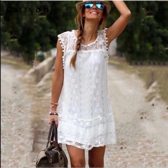 Ready to ship- white lace dress