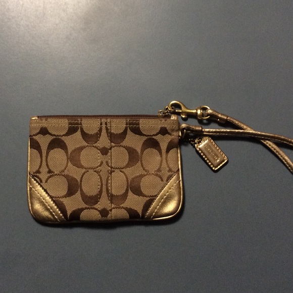 Gold Coach Wristlet