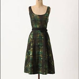 Maeve green plaid dress.