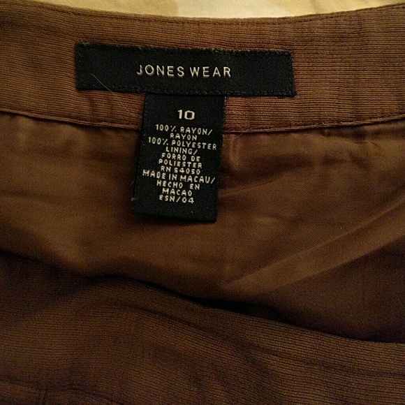 Jones New York brown A-line skirt size 10 - Picture 2 of 3