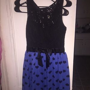 Black/blue dress printed dress