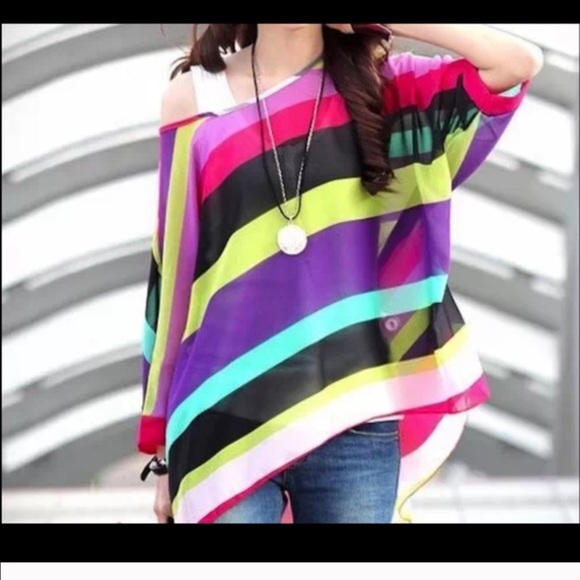 Tops - Sexy ladies batwing chiffon blouse