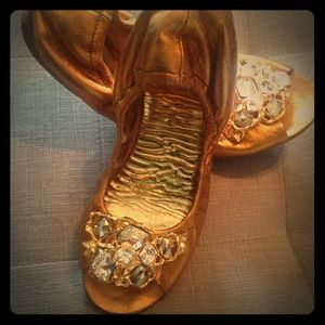 Miu Miu Gold Flats