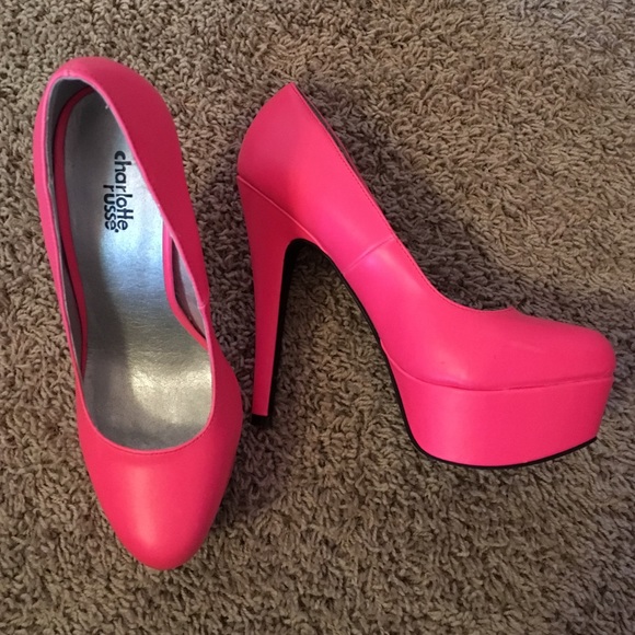 Neon Pink Charlotte Russe Platform Heels