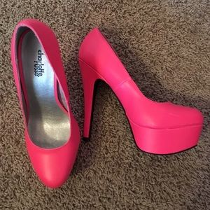 Neon Pink Charlotte Russe Platform Heels