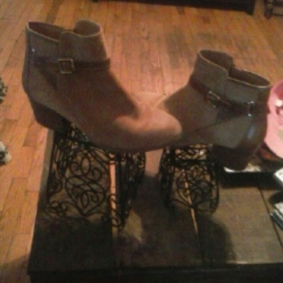 Brown suede boots