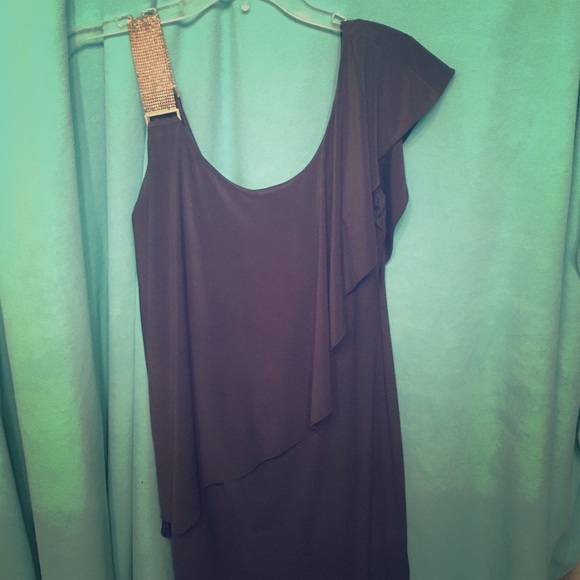 Black mini form fitting dress
