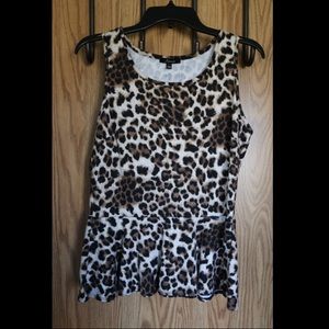 Cheetah Peplum Top