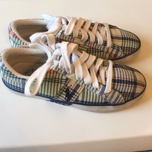 Plaid Polo Ralph Lauren Tennis Shoes Size 6.5
