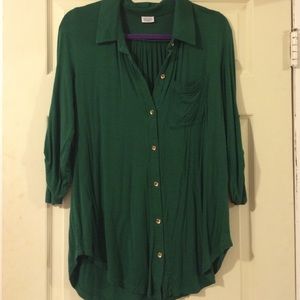 Green button down
