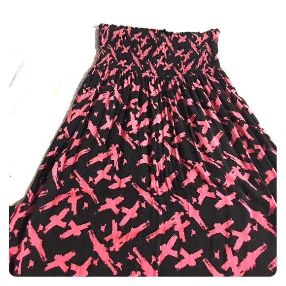 Pink and black maxi dress