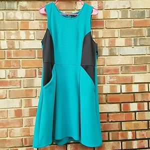 Teal skater dress with pockets!