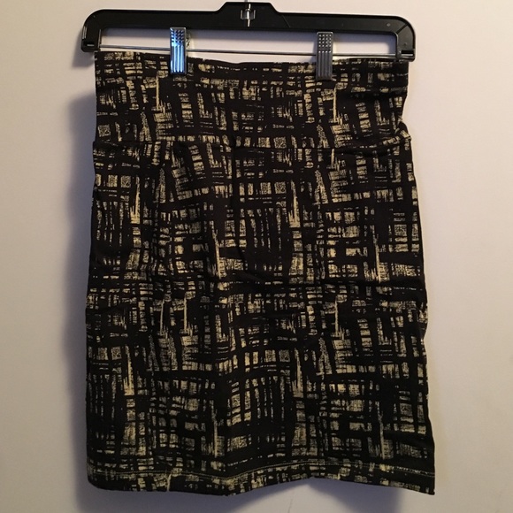 Black & Yellow Midi Skirt