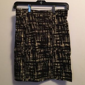Black & Yellow Midi Skirt