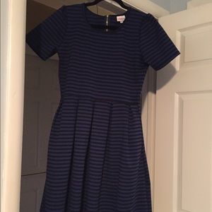 Blue and Black Striped Amelia LuLaRoe size L