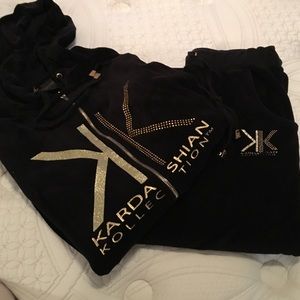 KARDASHIAN velour track suit.