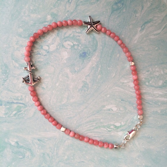 Cherry Agate Beaded Ankle Bracelet