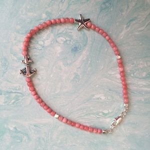 Cherry Agate Beaded Ankle Bracelet