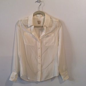 J. Crew Factory silk two-pocket blouse