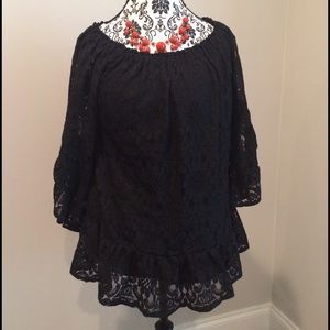 🛍 Jodifl Los Angeles Gorgeous Black Lace Top NWT