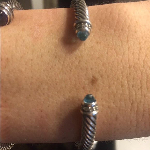 SOLD: David Yurman blue topaz&diamond cable